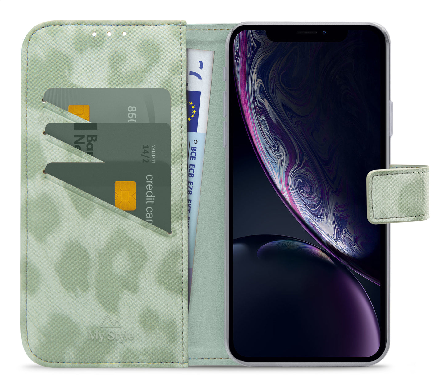 My Style Flex Wallet For Apple Iphone Xr/11 Green Leopard