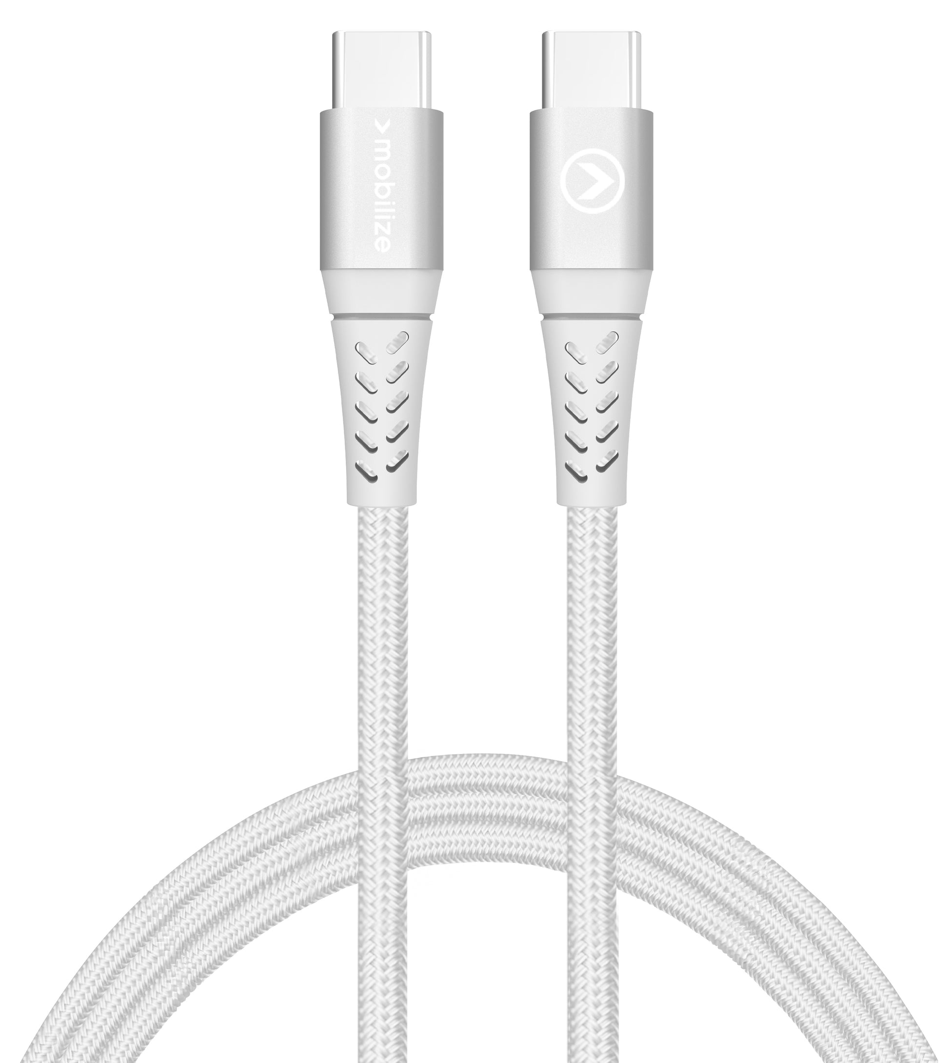 Mobilize Strong Nylon Cable Usb-C To Usb-C 2M. 100W White