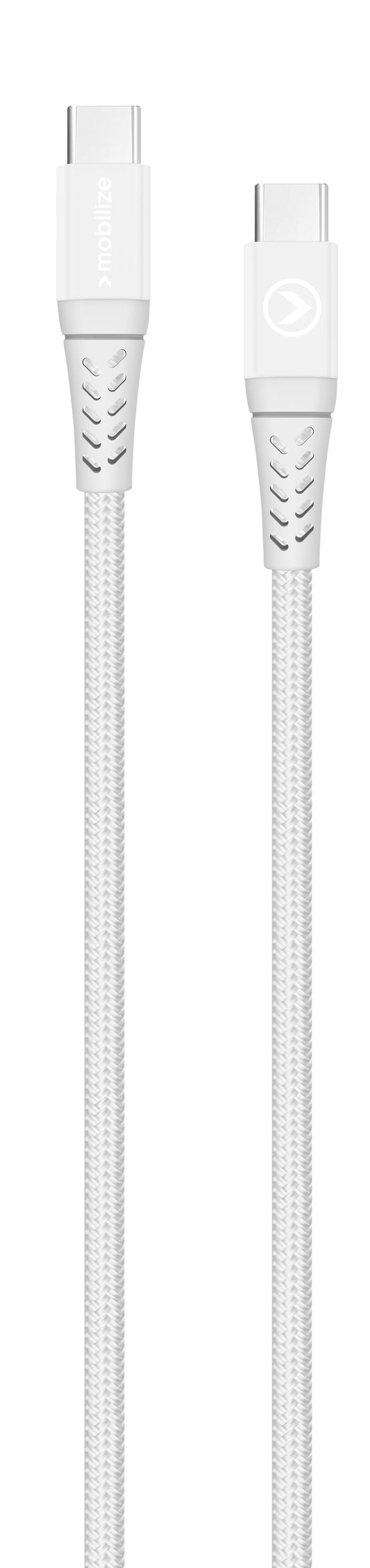 Mobilize Strong Nylon Cable Usb-C To Usb-C 1M. 100W White
