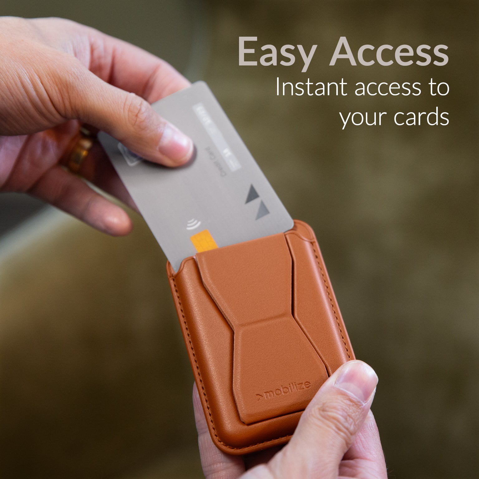 Mobilize Magsafe Compatible Magnet Card Holder Brown