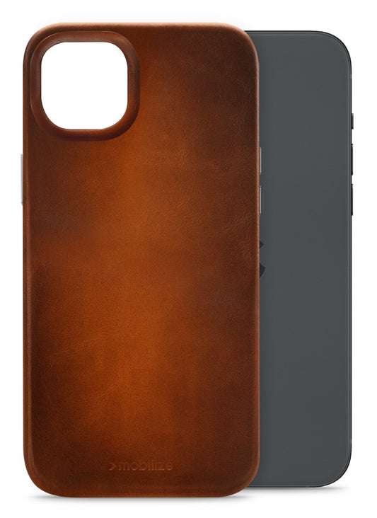 Mobilize Magsafe Compatible Premium Leather Case Apple Iphone 15 Plus Burned Cognac
