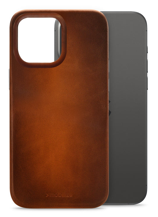 Mobilize Magsafe Compatible Premium Leather Case Apple Iphone 15 Pro Max Burned Cognac