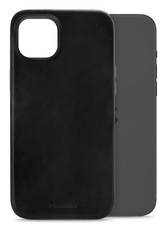 Mobilize Magsafe Compatible Premium Leather Case Apple Iphone 15 Plus Black