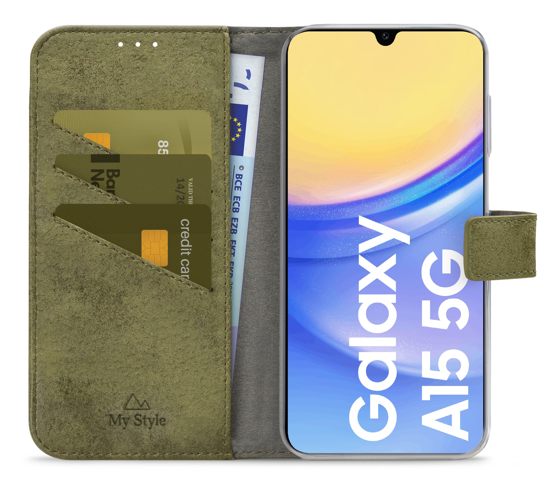 My Style Flex Wallet For Samsung Galaxy A15 4G/5G Olive