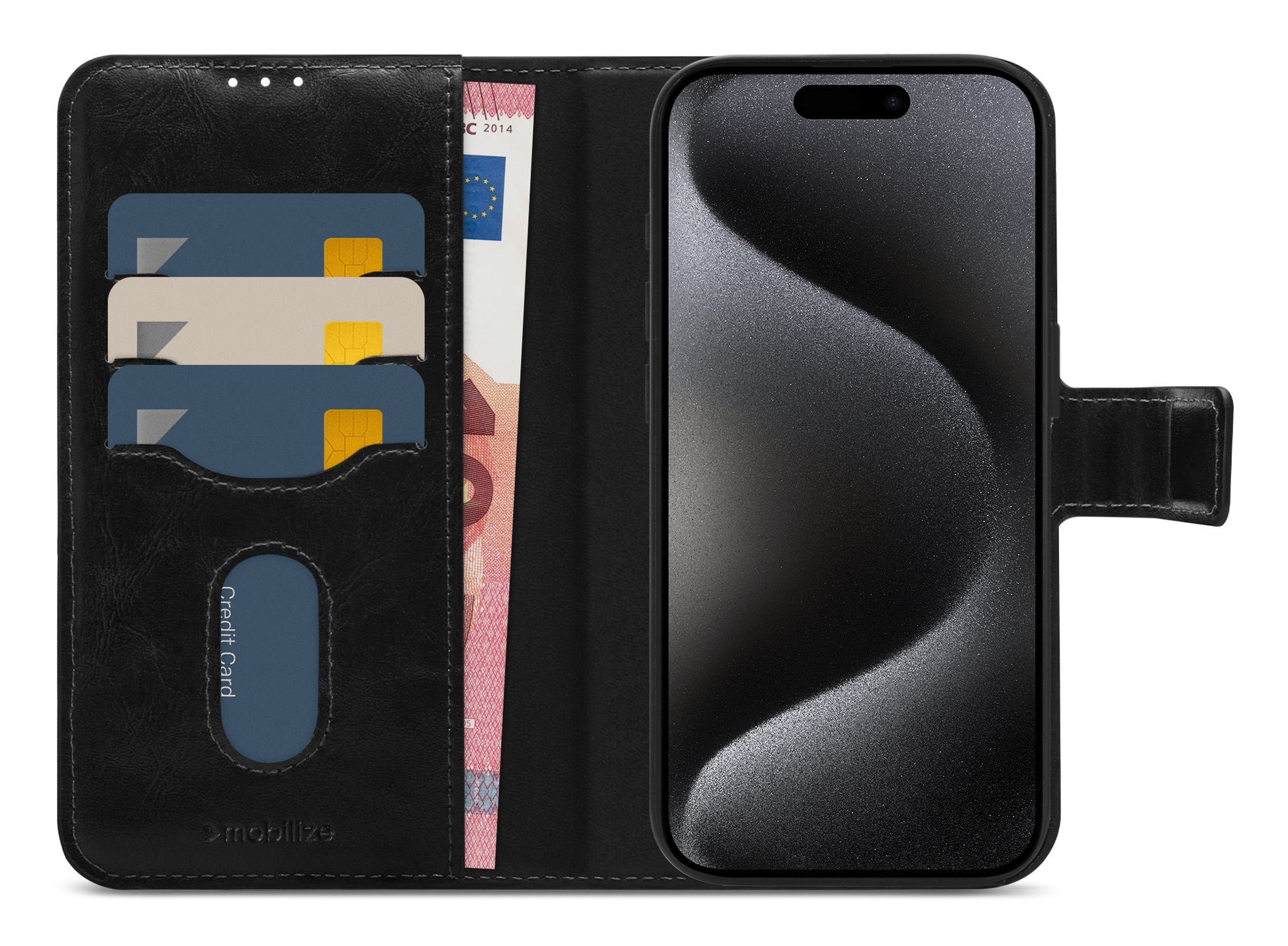 Mobilize 2In1 Magsafe Compatible Gelly Wallet Case Apple Iphone 15 Pro Black
