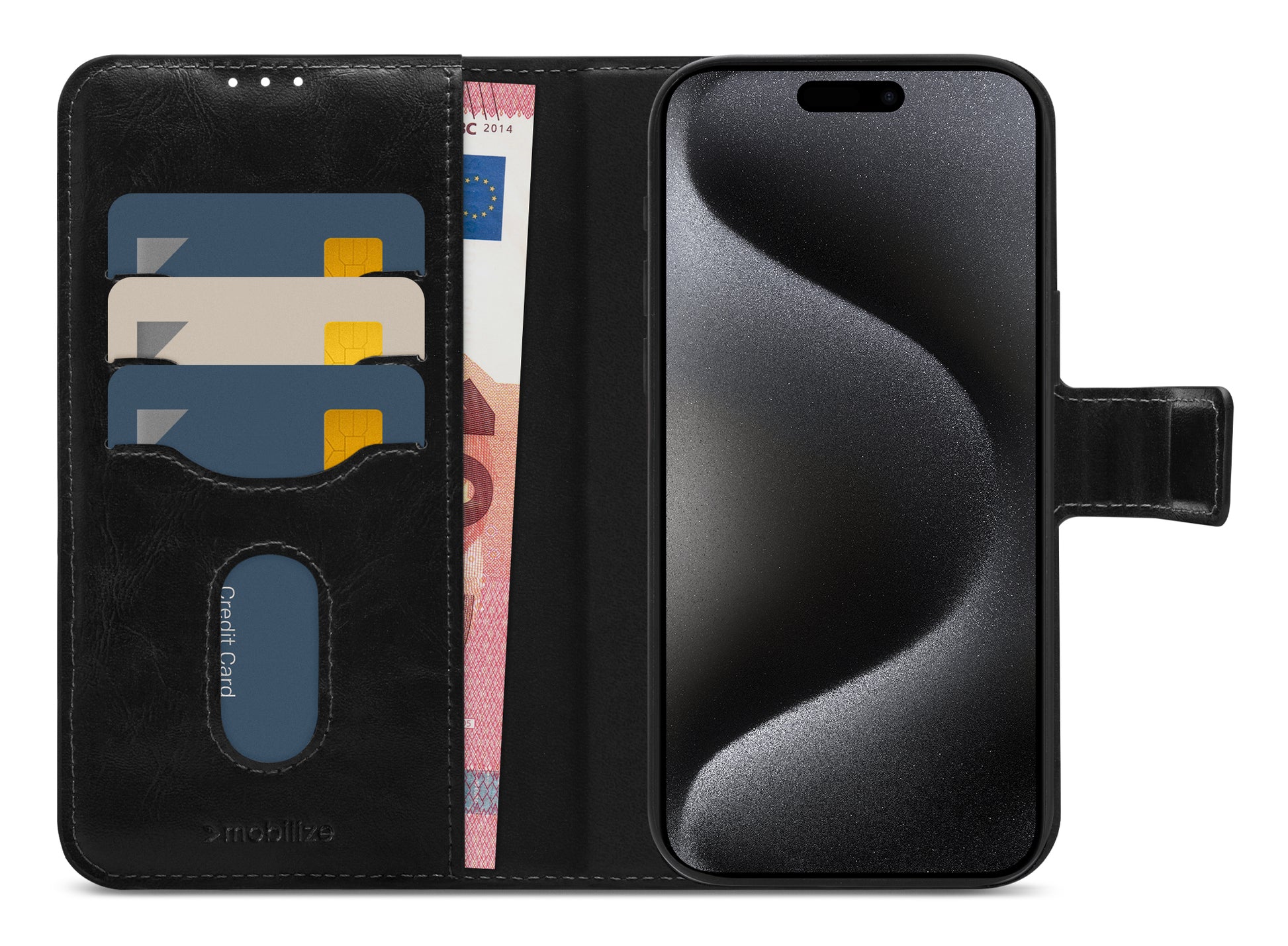 Mobilize 2In1 Magsafe Compatible Gelly Wallet Case Apple Iphone 15 Pro Max Black