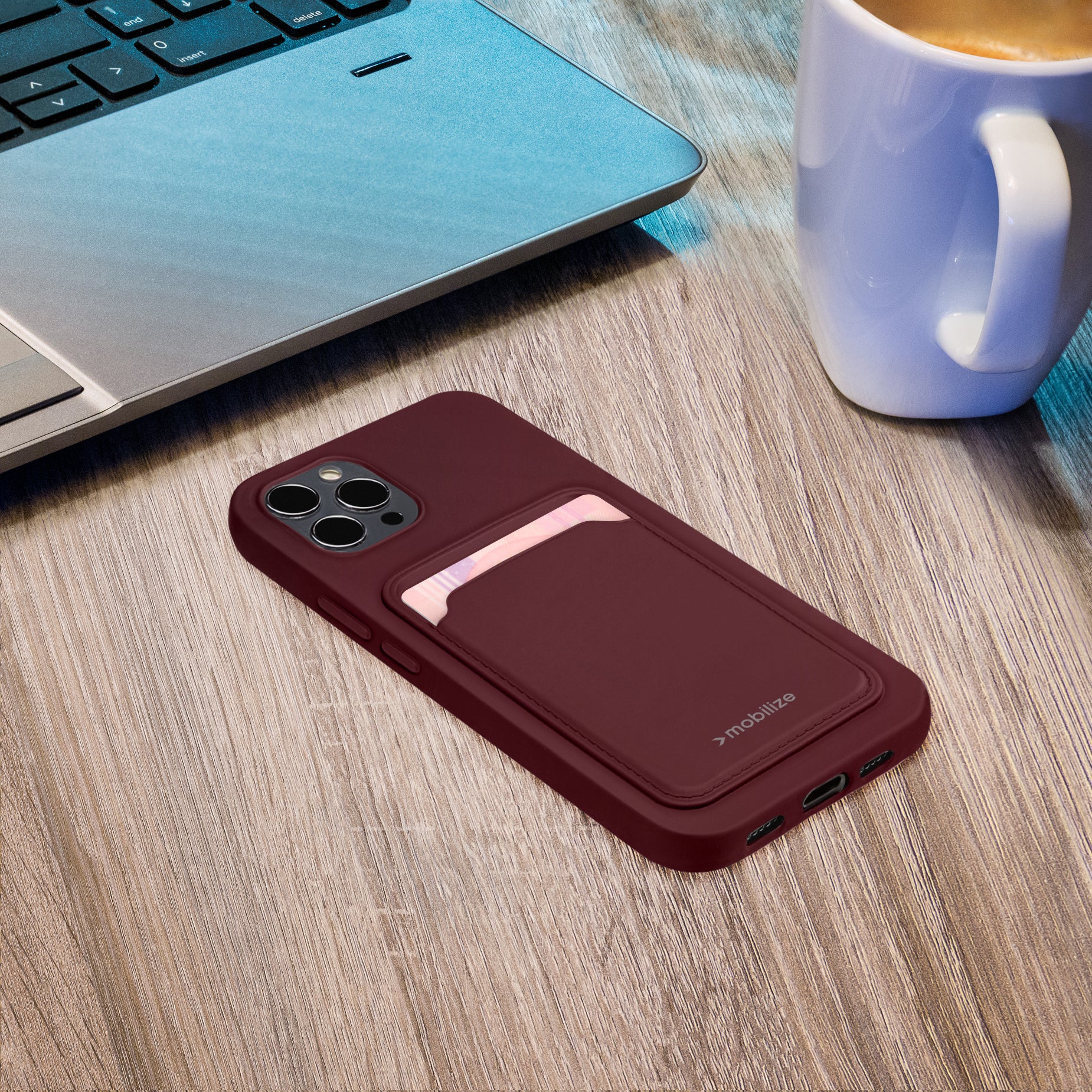 Mobilize Rubber Gelly Card Case Samsung Galaxy A35 5G Matt Bordeaux
