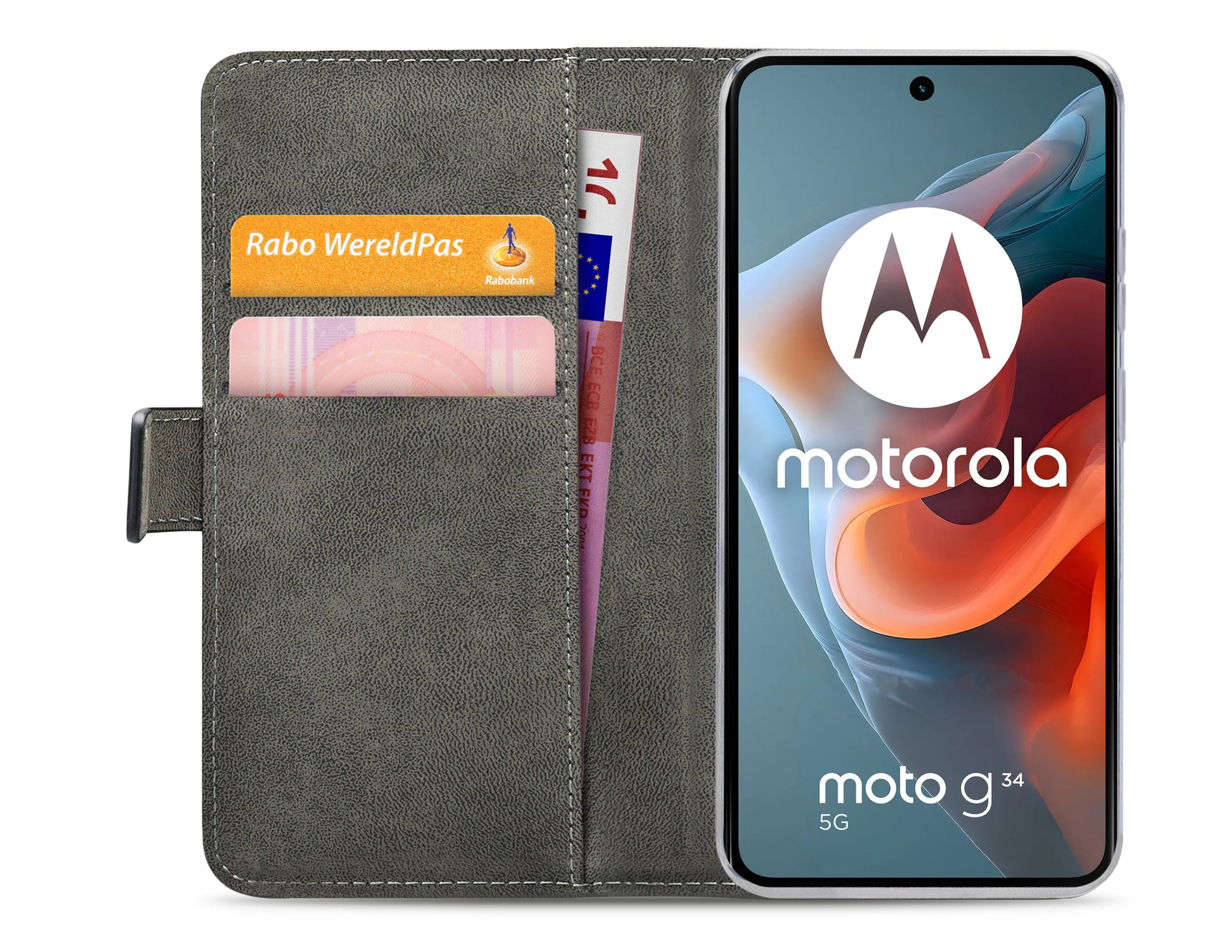 Mobilize Classic Gelly Wallet Book Case Motorola Moto G34 Black
