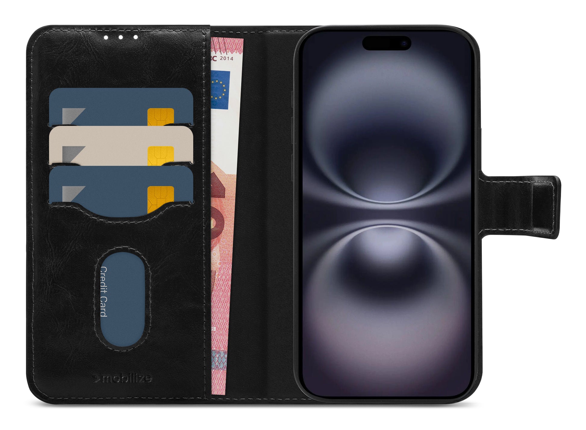 Mobilize 2In1 Magsafe Compatible Gelly Wallet Case Apple Iphone 16 Plus Black