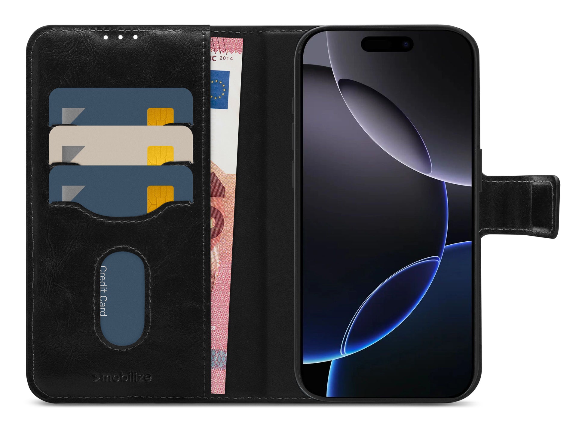 Mobilize 2In1 Magsafe Compatible Gelly Wallet Case Apple Iphone 16 Pro Black