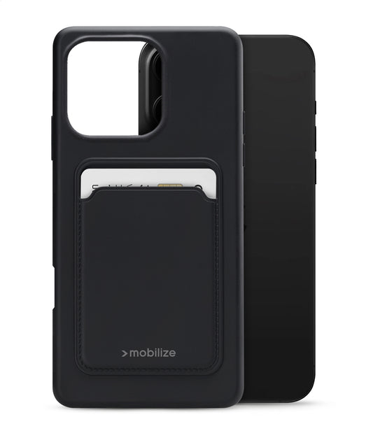 Mobilize Rubber Gelly Card Case Apple Iphone 16 Pro Max Matt Black