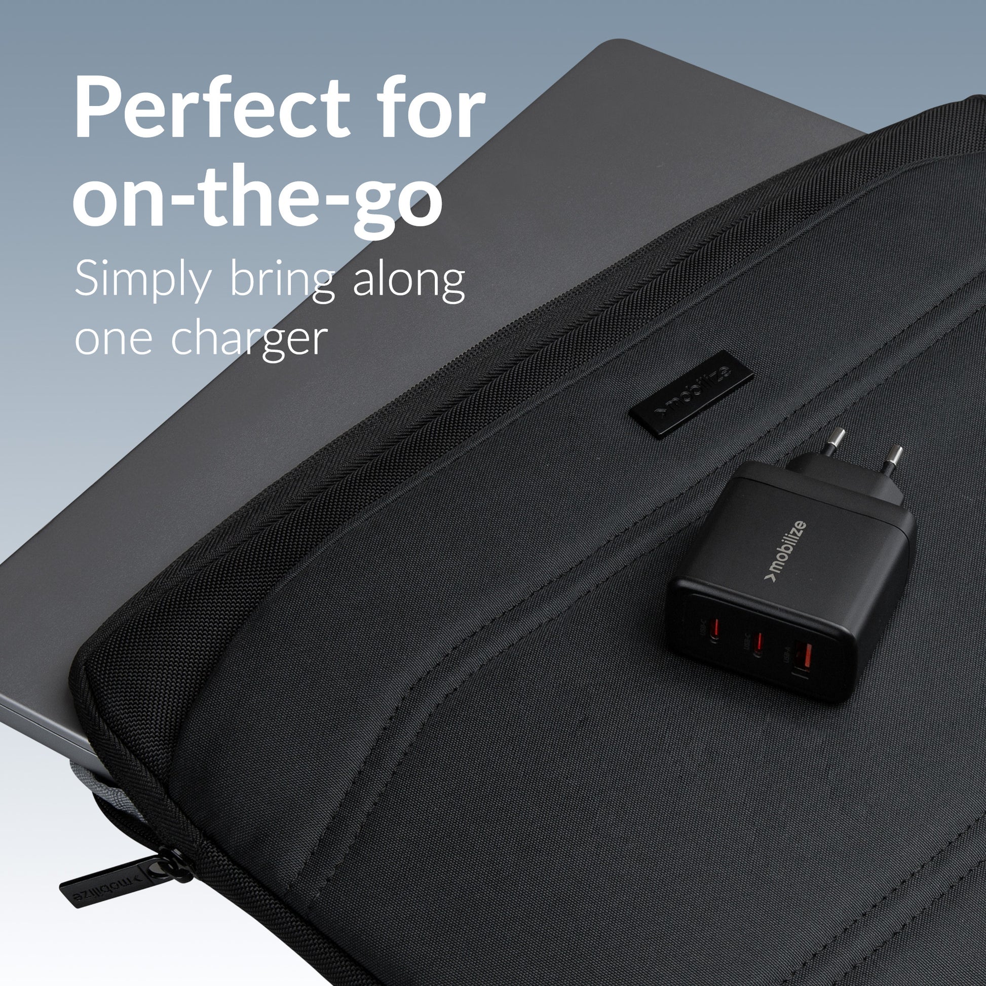 Mobilize Wall Charger 2X Usb-C + 1X Usb Gan 65W With Pd/Pps Black