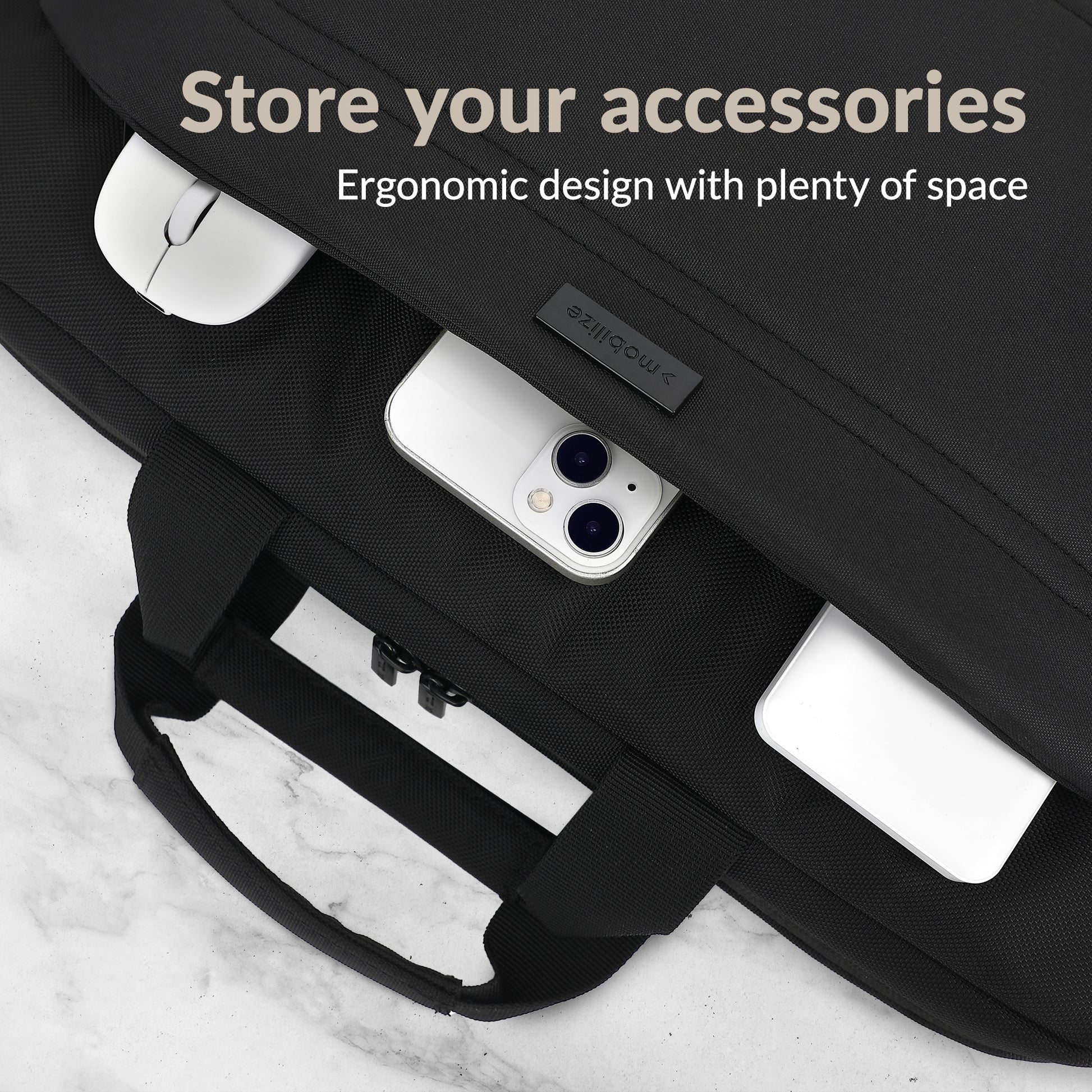 Mobilize Waterresistant Laptop Bag Up To 16Inch Black