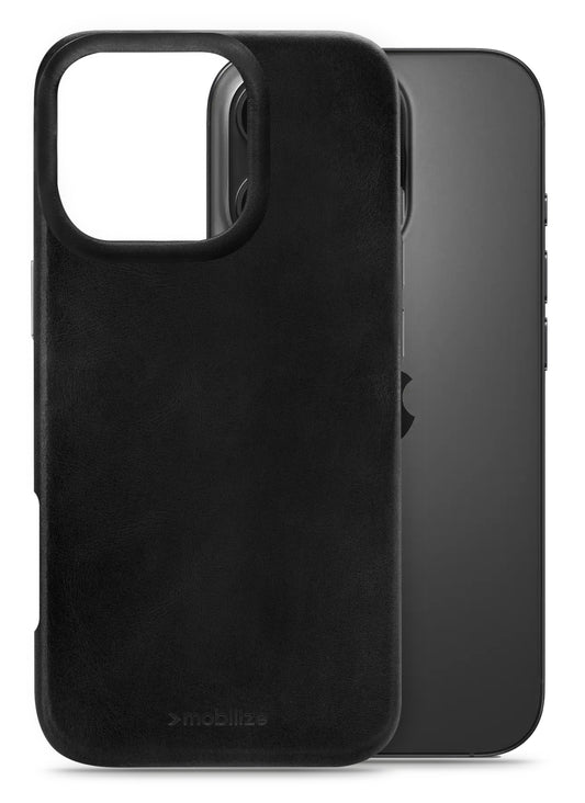 Mobilize Magsafe Compatible Premium Leather Case Apple Iphone 16 Pro Black