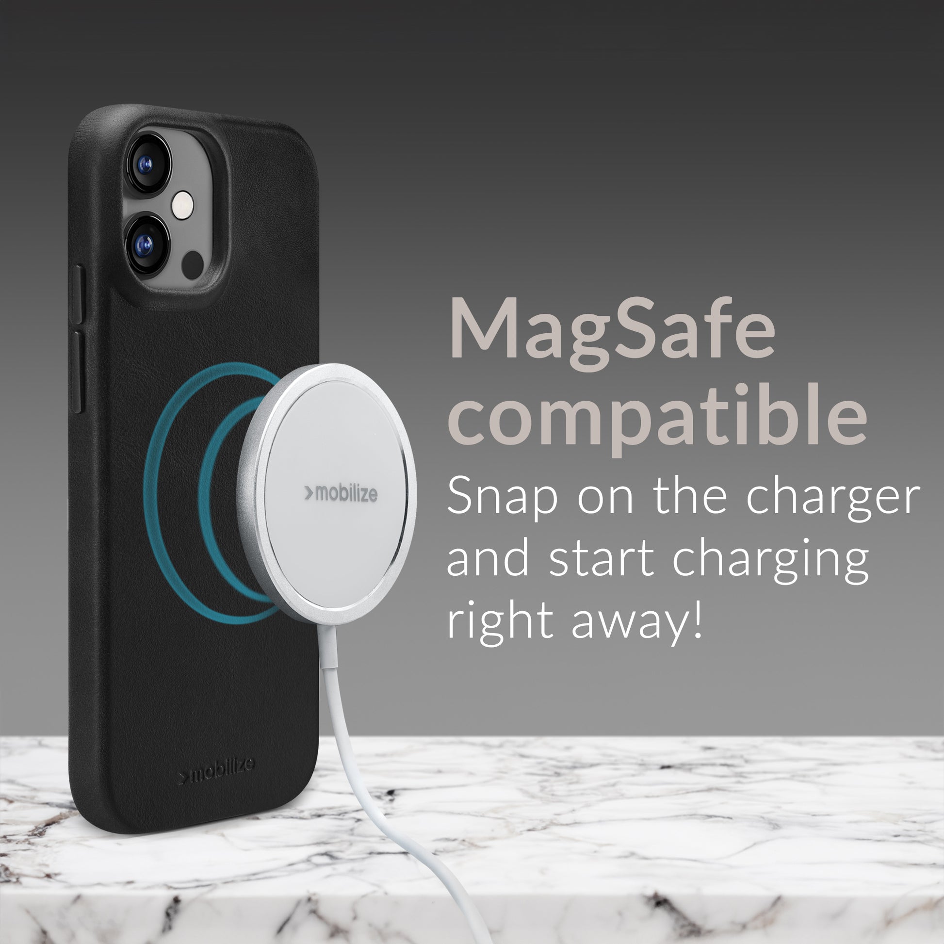 Mobilize Magsafe Compatible Premium Leather Case Apple Iphone 16 Pro Black