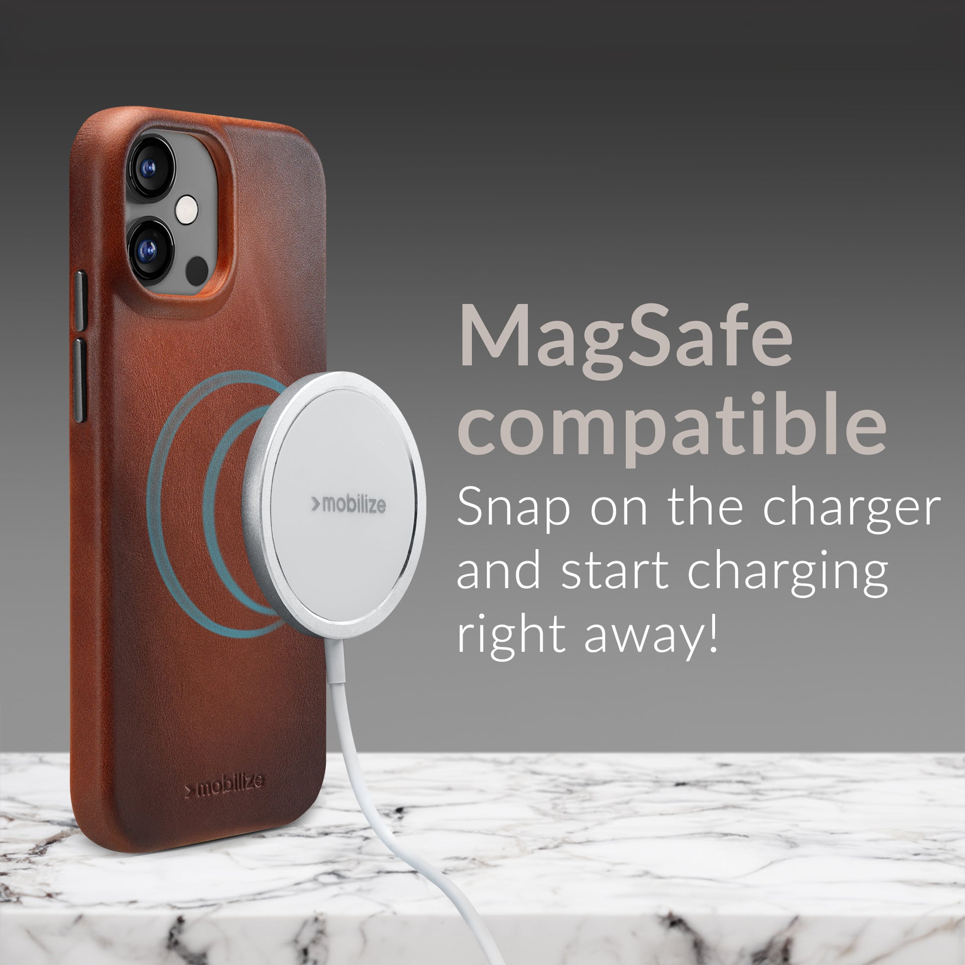 Mobilize Magsafe Compatible Premium Leather Case Apple Iphone 16 Plus Burned Cognac