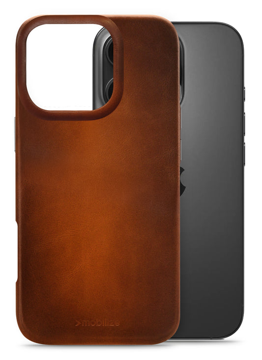 Mobilize Magsafe Compatible Premium Leather Case Apple Iphone 16 Pro Burned Cognac