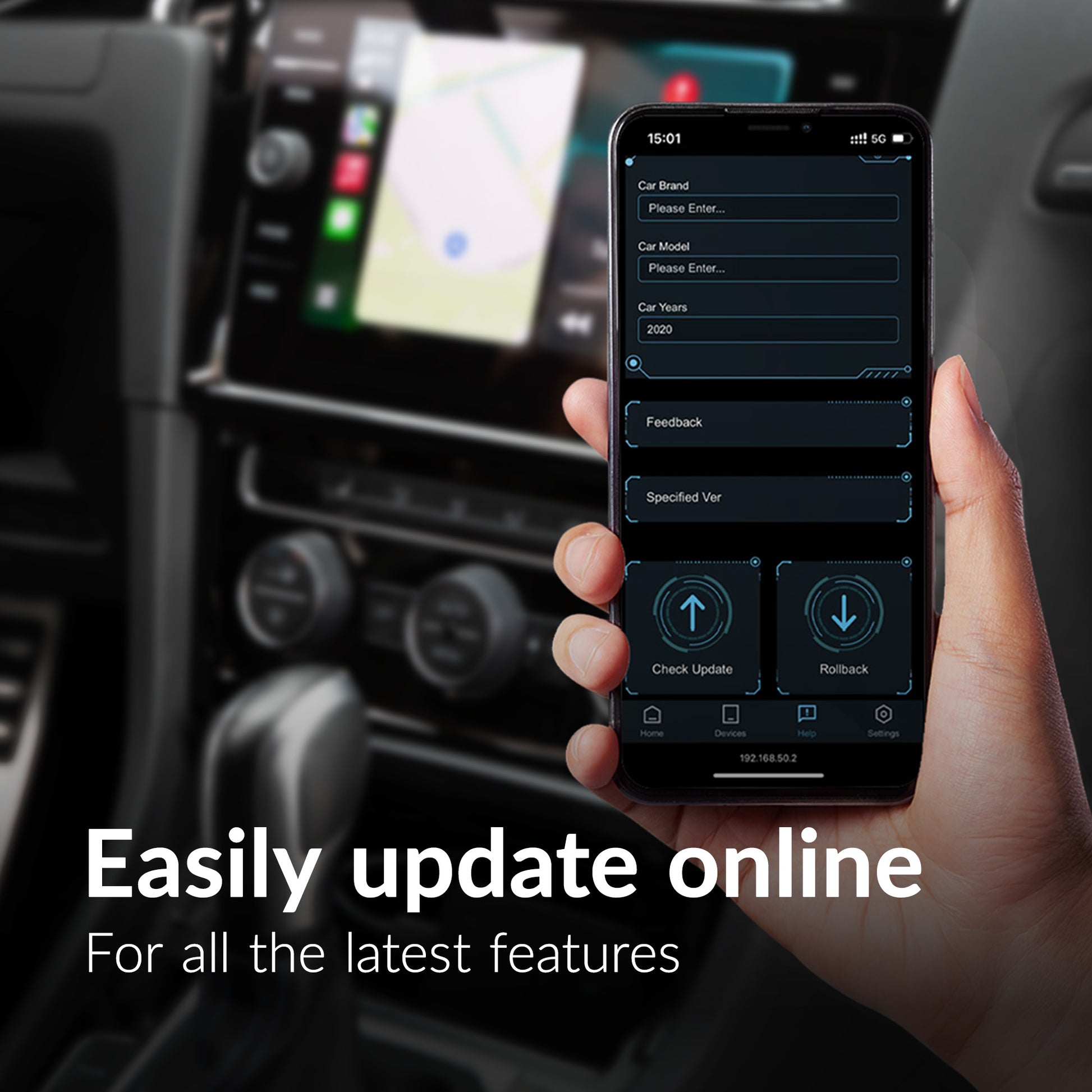 Mobilize Adapter For Wireless Apple Carplay/Android Auto Black