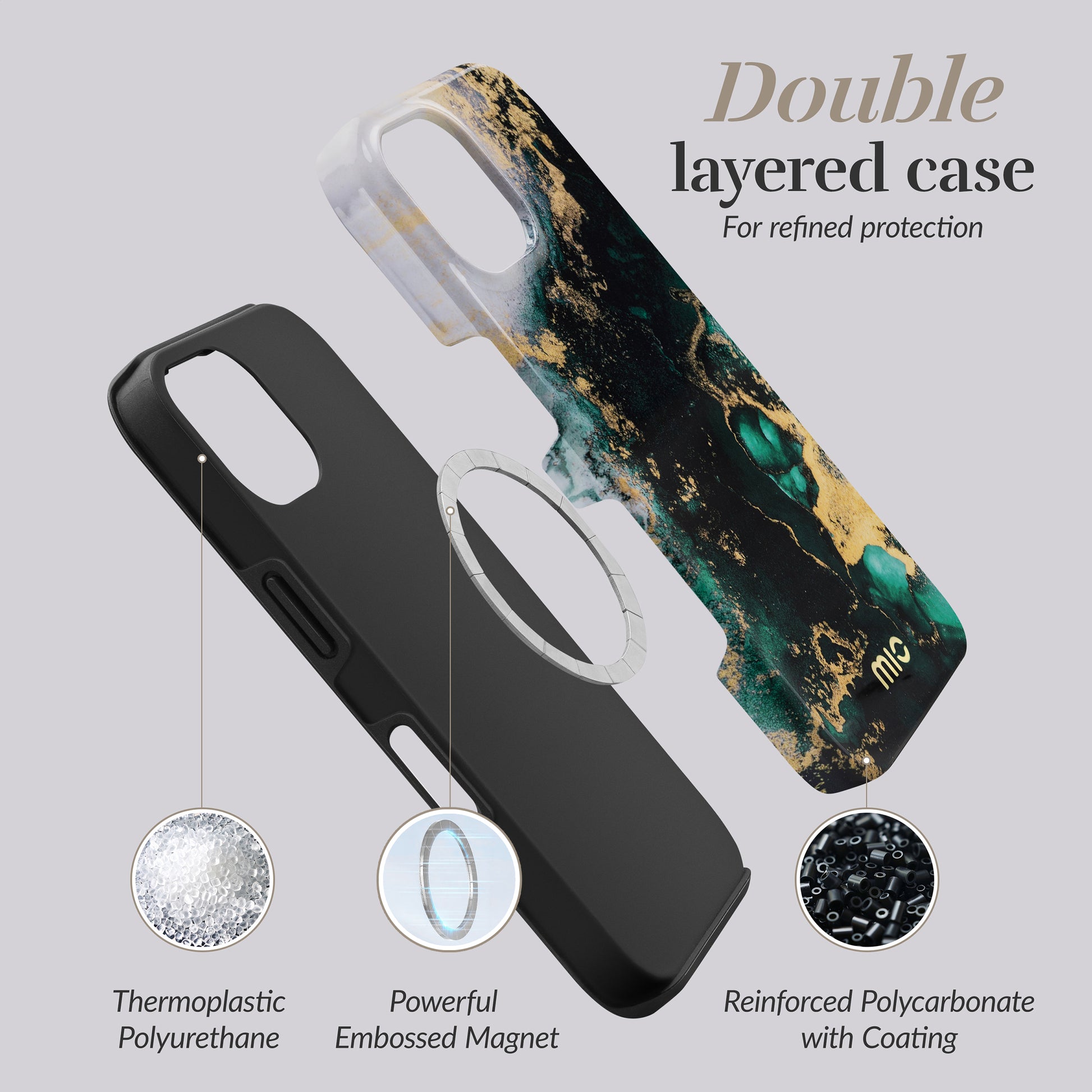 Mio By Mobilize Mio Green Marble Magsafe Compatible For Iphone 16 Pro Max