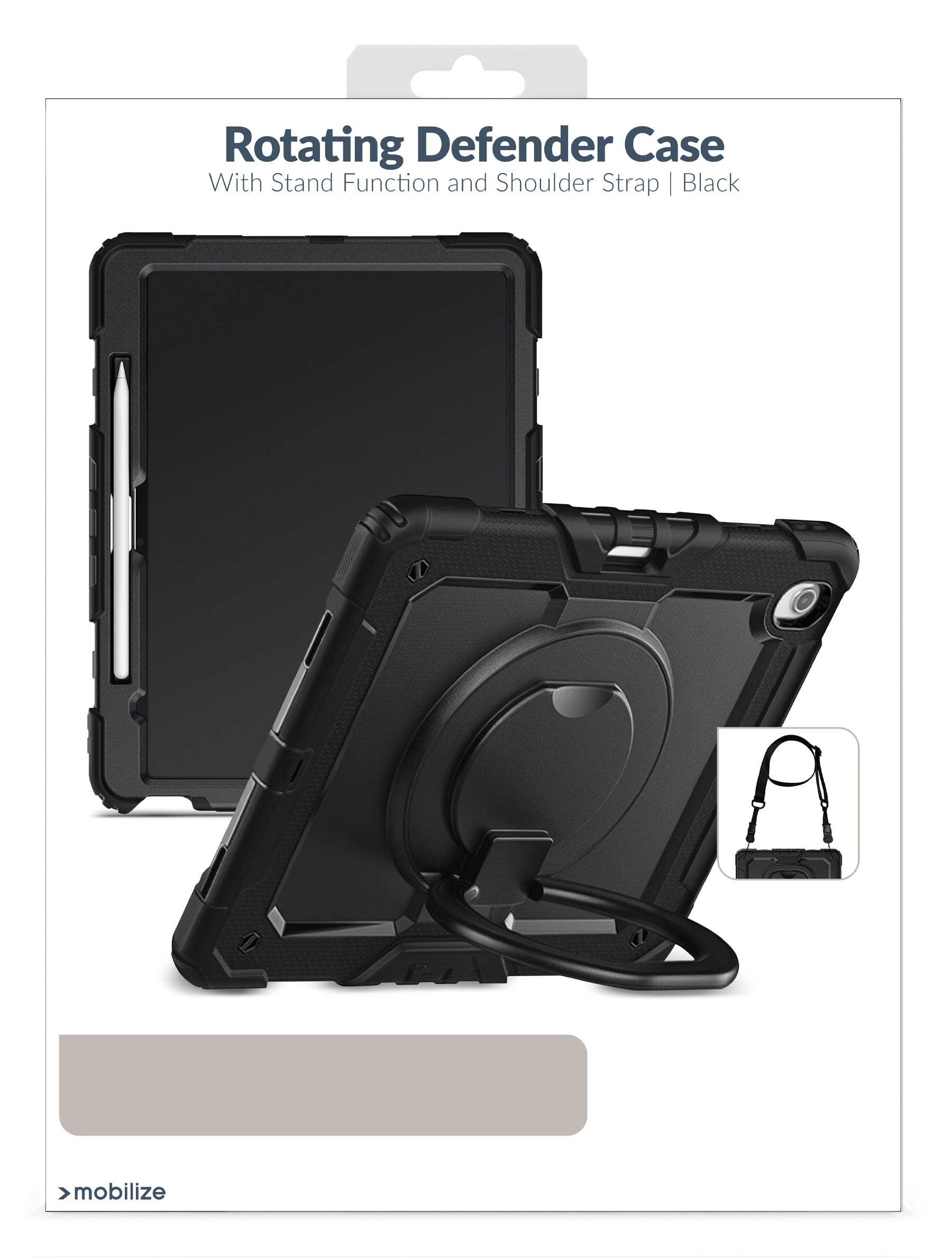 Mobilize Rotating Defender Case Stand Function For Apple Ipad Pro 11 (21/22)/Air 10.9 (20/22) Black