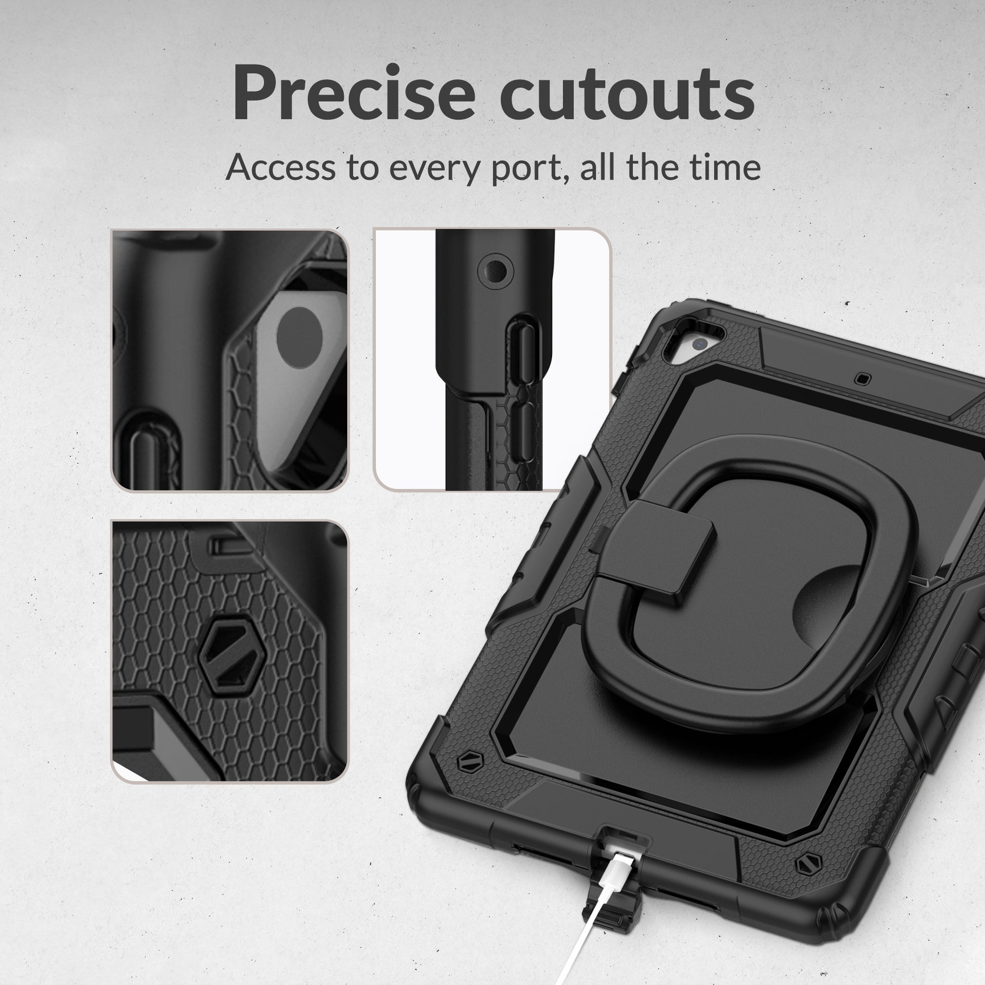 Mobilize Rotating Defender Case Stand Function For Apple Ipad Pro 12.9 (2018/2020/2021/2022) Black