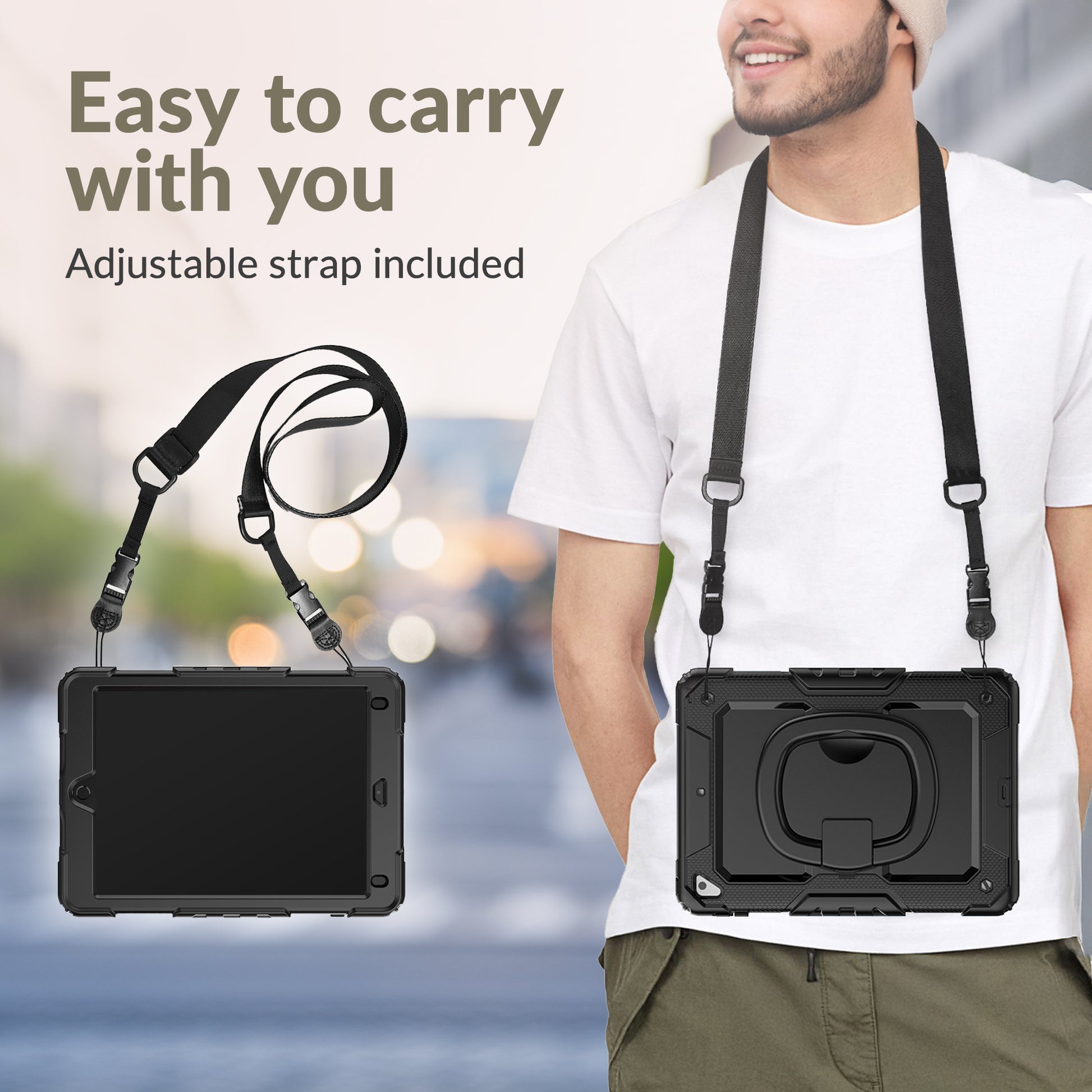 Mobilize Rotating Defender Case Stand Function For Apple Ipad Pro 12.9 (2018/2020/2021/2022) Black