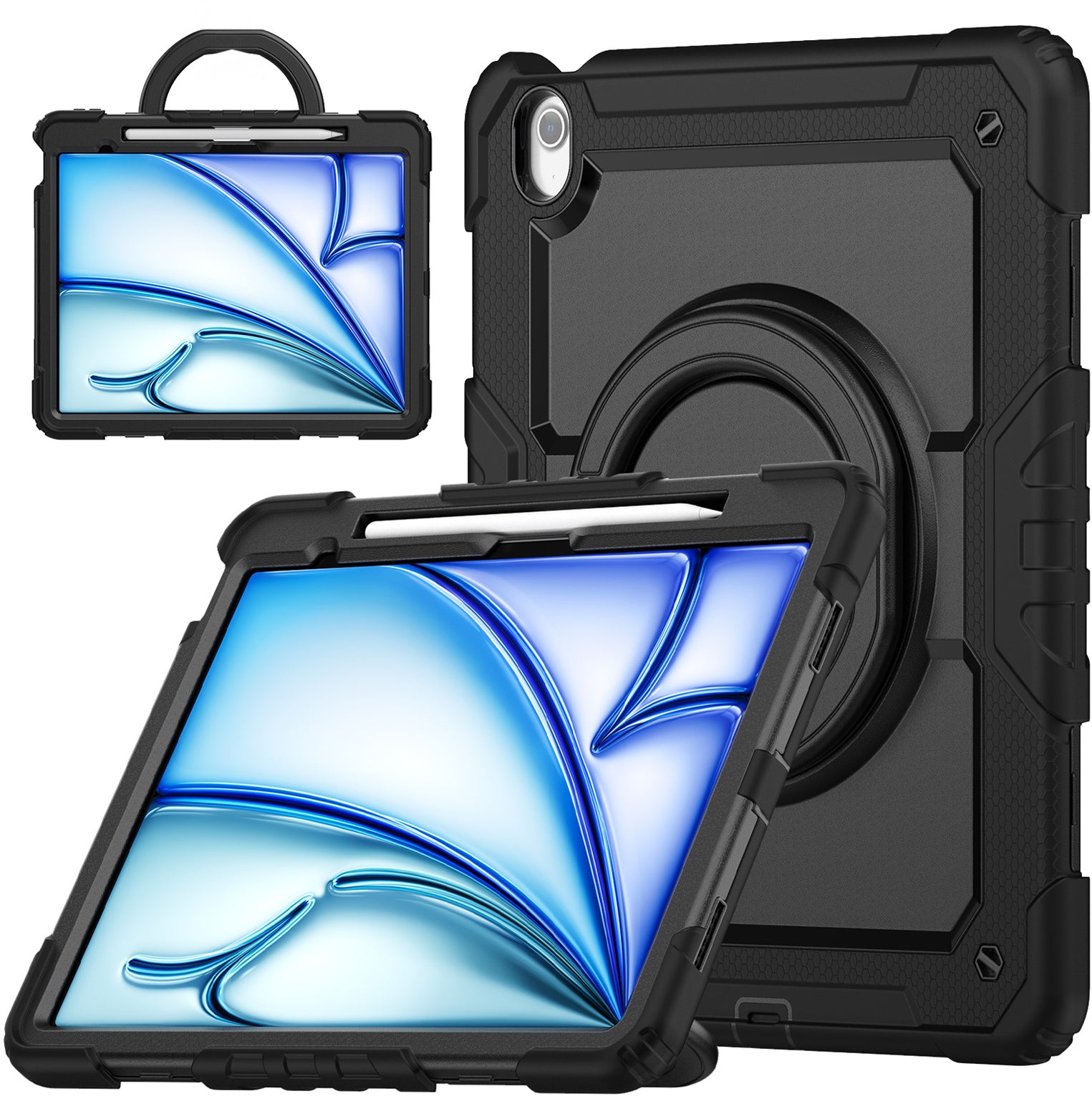 Mobilize Rotating Defender Case Stand Function For Apple Ipad Air 13 (2024) Black