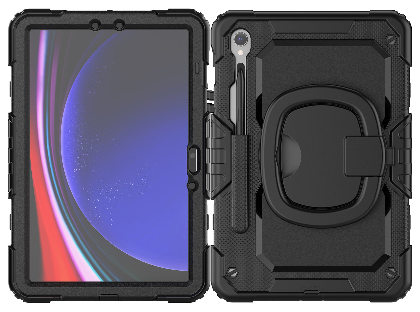 Mobilize Rotating Defender Case Stand Function For Samsung Galaxy Tab S9 11/S9 Fe 10.9 Black