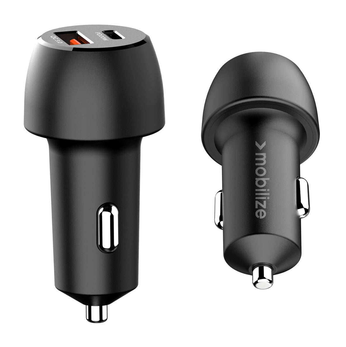Mobilize Car Charger Usb + Usb-C 48W With Pd/Pps And Qc Black