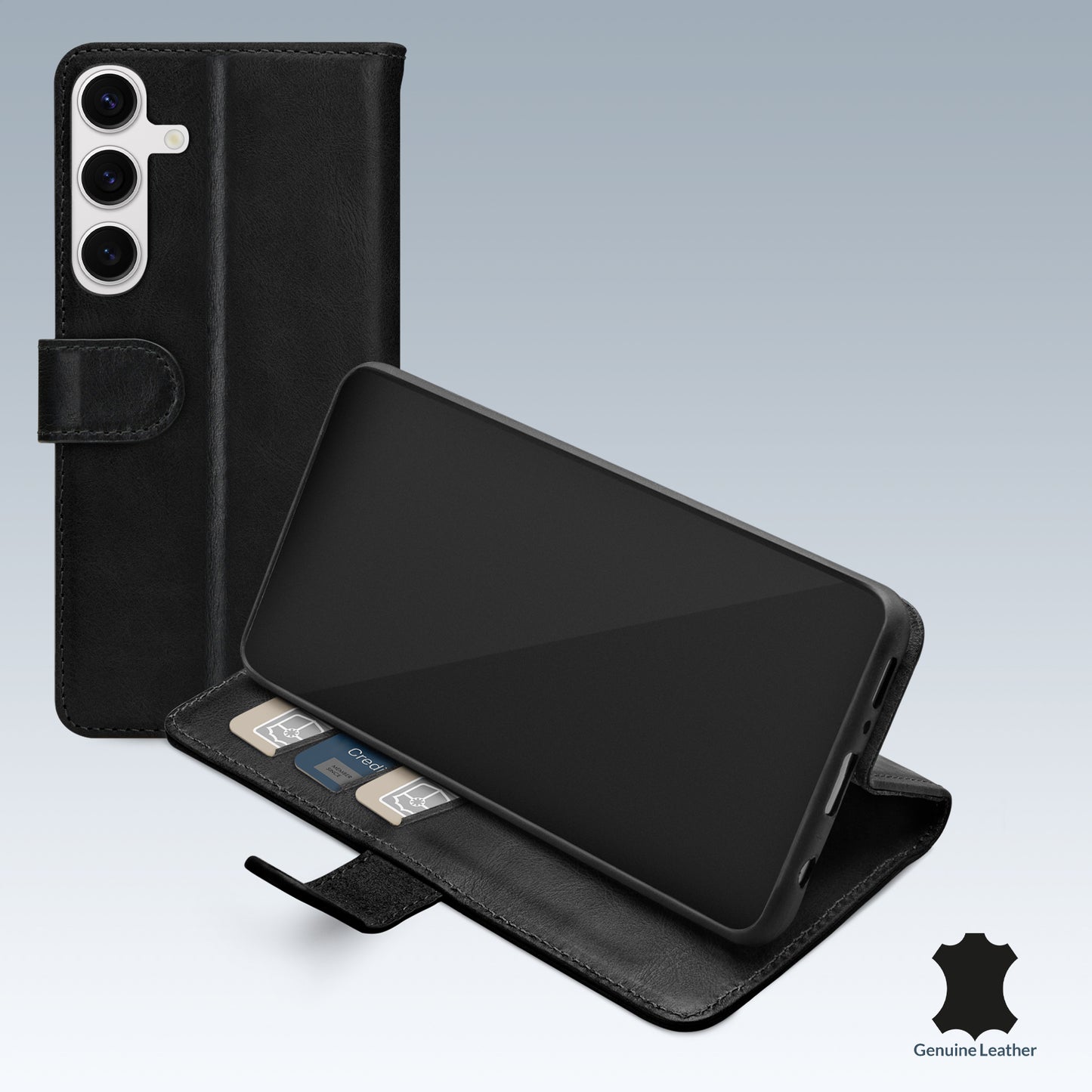 Mobilize Leather Wallet Samsung Galaxy S24 Fe Black