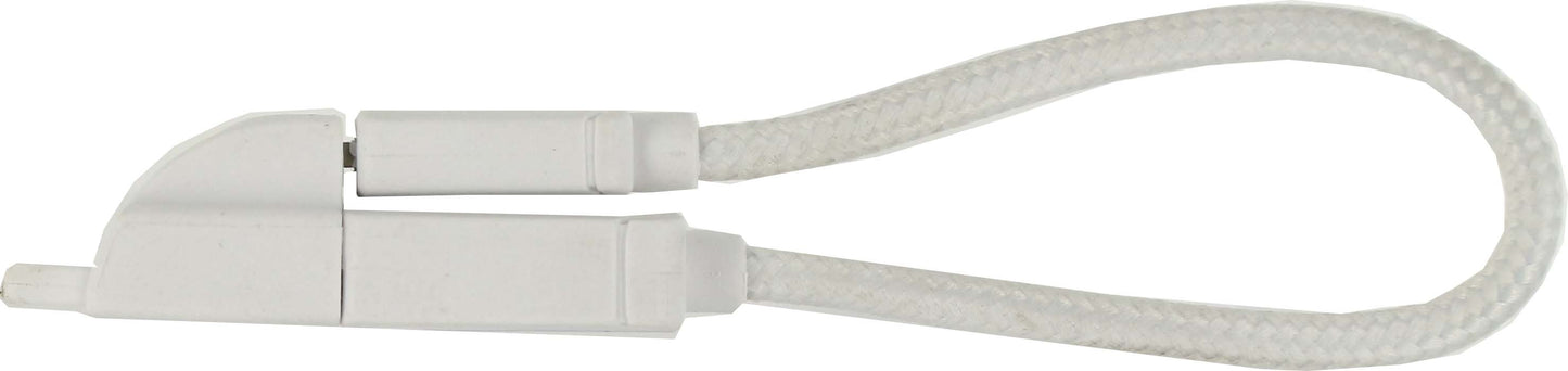 Keymate Charge/Sync Keychain Cable Nylon Braided Lightning White