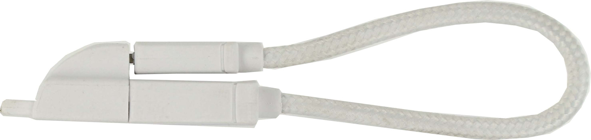 Keymate Charge/Sync Keychain Cable Nylon Braided Lightning White