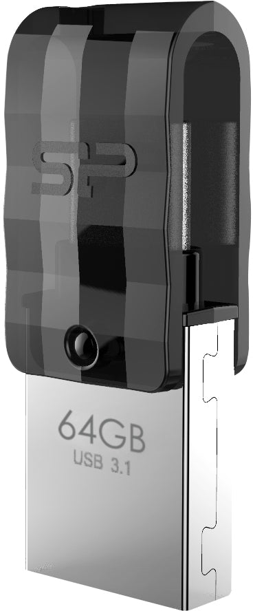Silicon Power C31 Dual Usb Pendrive Mobile 64Gb Usb-C Black