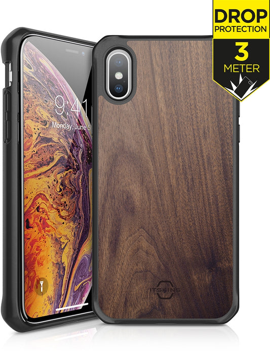 Itskins Level 2 Hybridfusion For Apple Iphone Xs Max Dark Wood