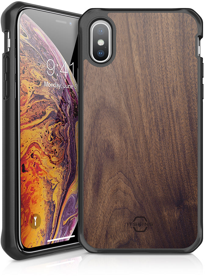 Itskins Level 2 Hybridfusion For Apple Iphone Xs Max Dark Wood