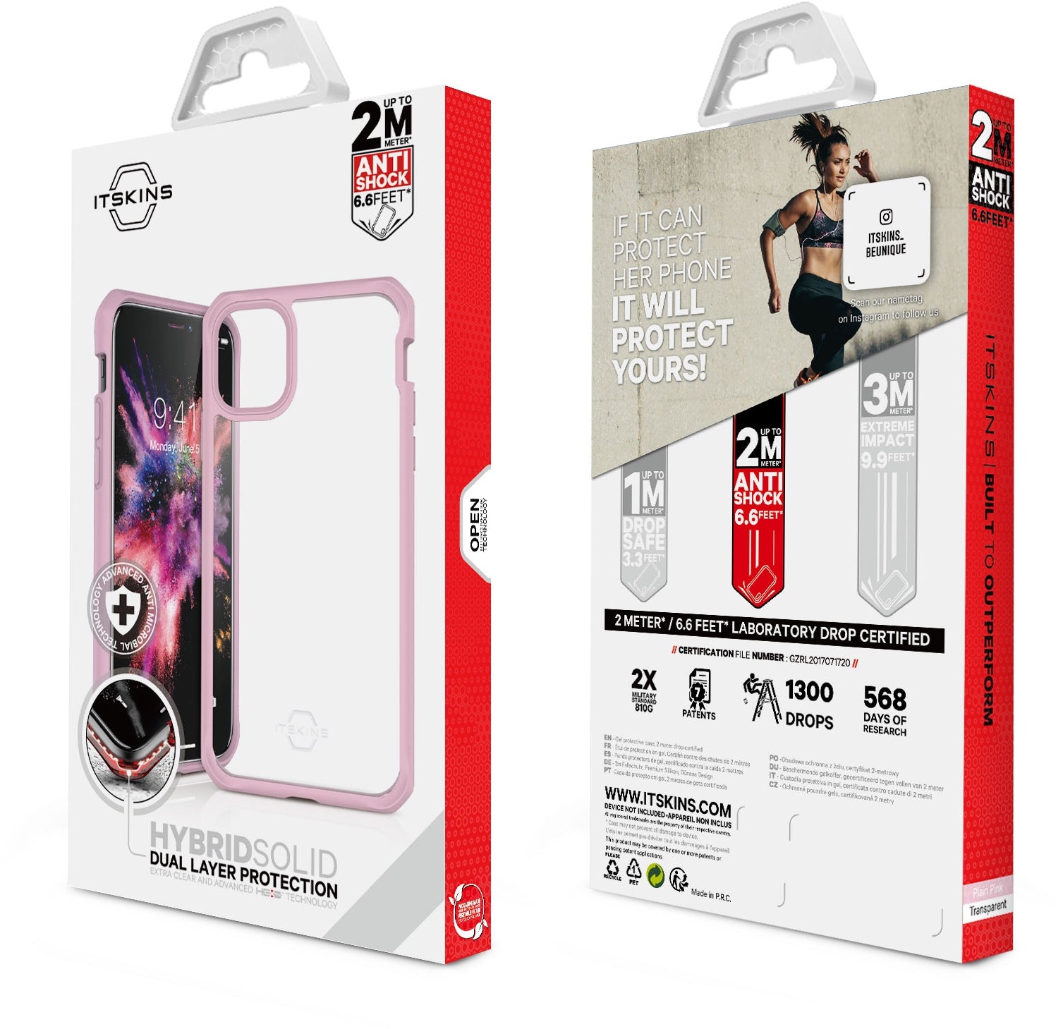 Itskins Level 2 Hybridsolid For Samsung Galaxy S10E Pink/Transparent