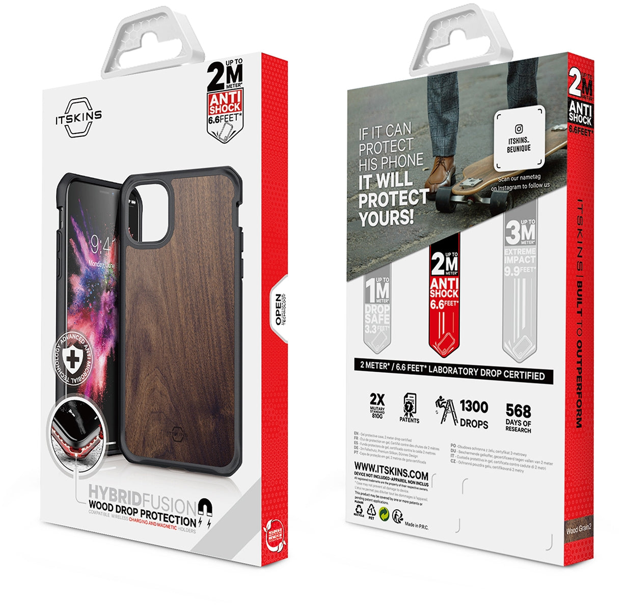 Itskins Level 2 Hybridfusion For Apple Iphone 11 Pro Max Dark Wood