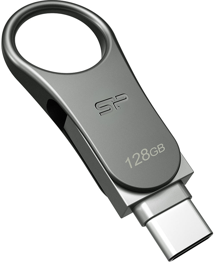 Silicon Power C80 Dual Usb Pendrive Mobile 128Gb Usb-C Grey