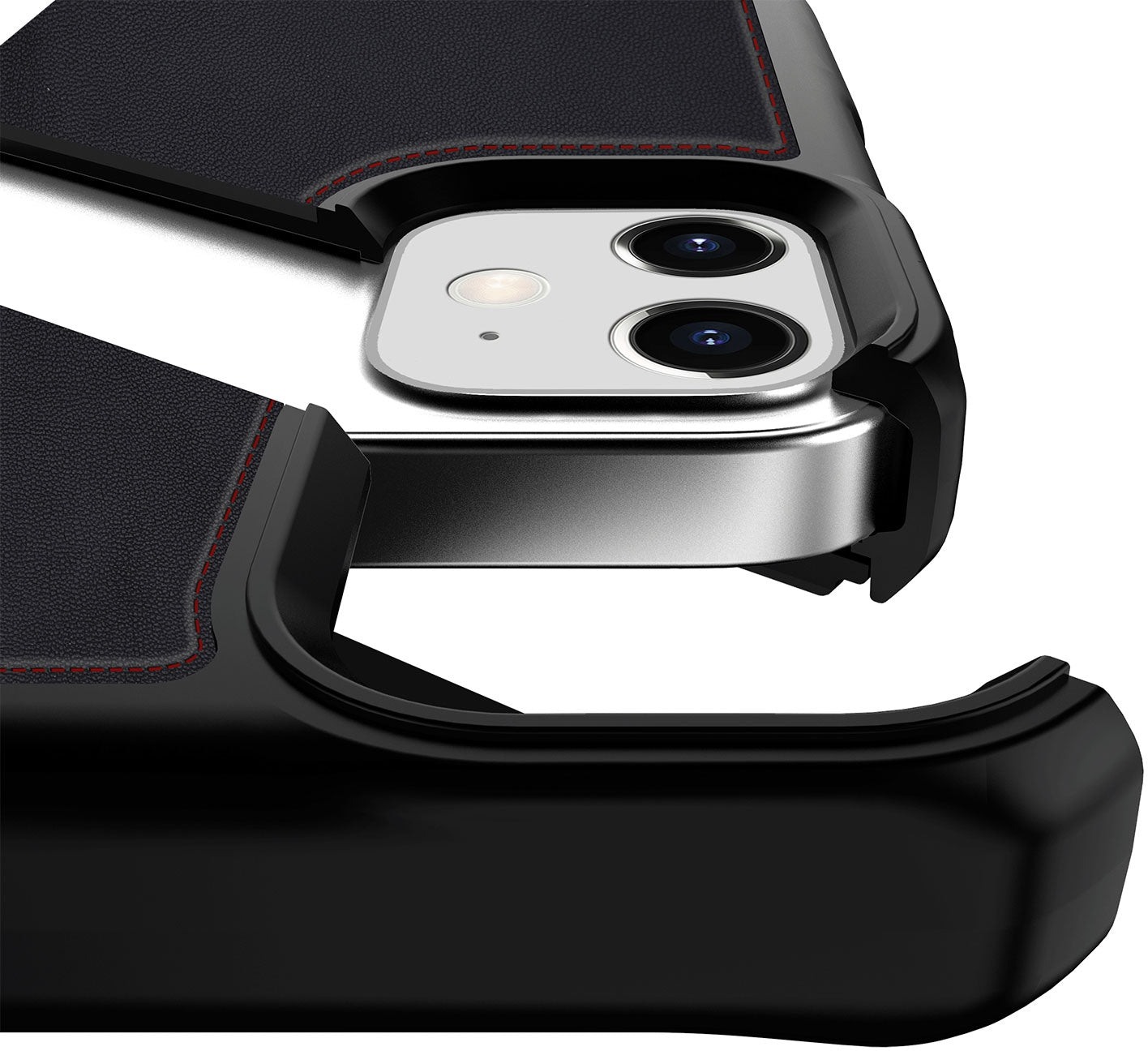 Itskins Level 2 Hybridfolio Leather For Apple Iphone 12 Mini Pure Black