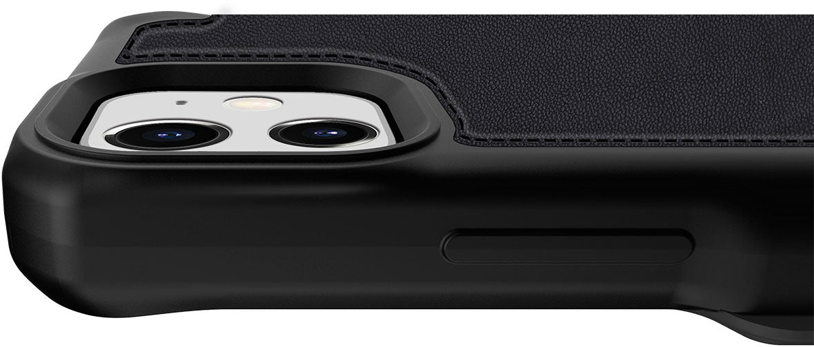 Itskins Level 2 Hybridfolio Leather For Apple Iphone 12 Mini Pure Black