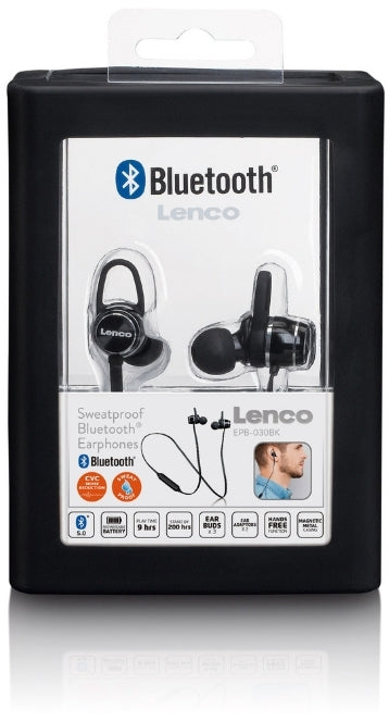 Lenco Epb-030 Lenco Sweatproof Bluetooth Stereo Headset Black