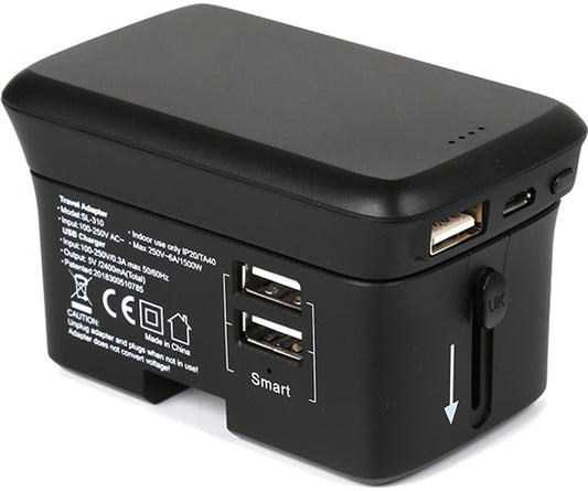 Real Power Travelcharge-4K Realpower Travel Charger + Powerbank 4000Mah Black
