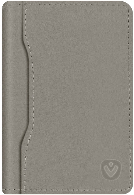 Valenta Leather Card Wallet Snap Grey