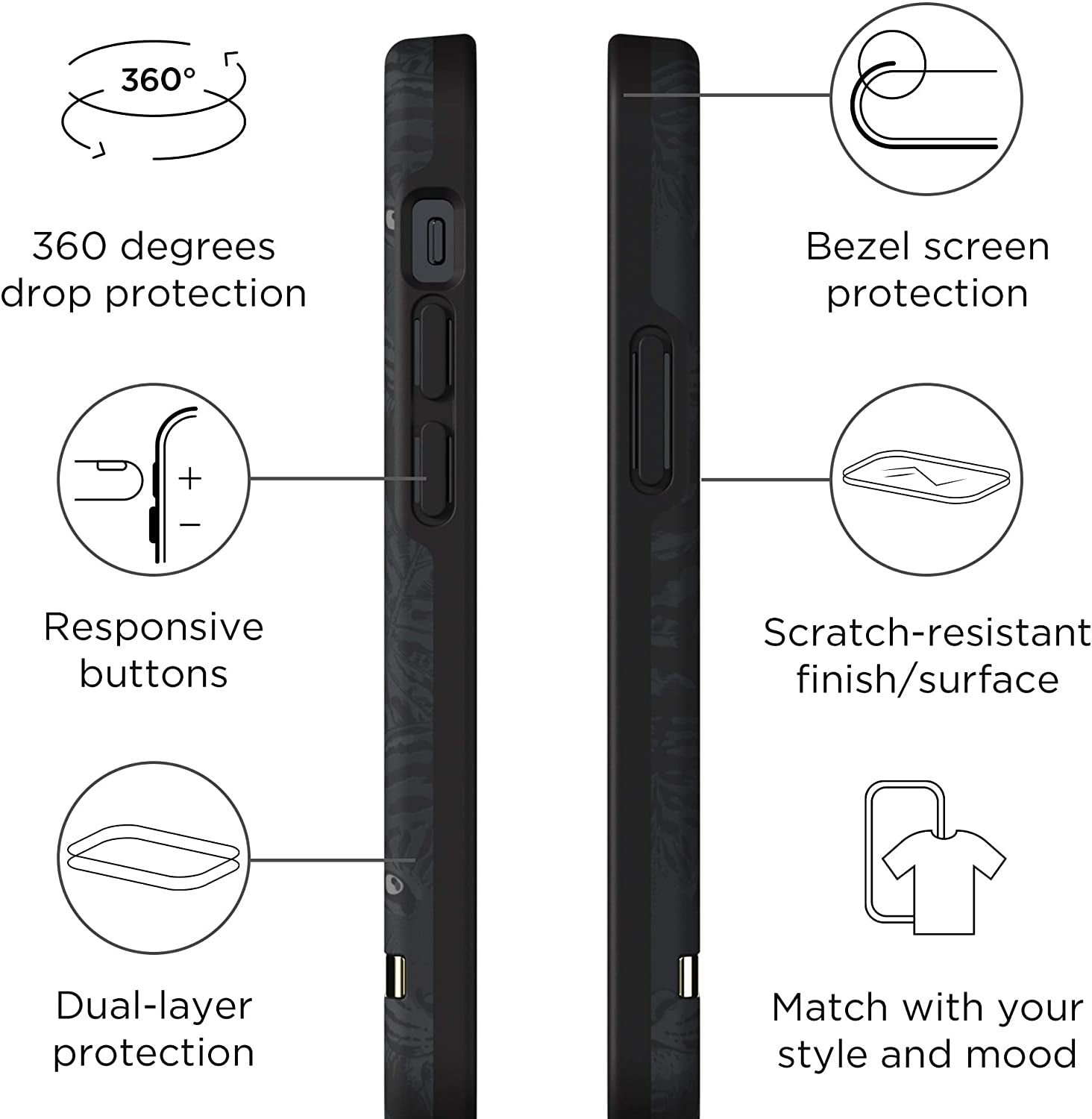 Richmond & Finch Freedom Series One-Piece Apple Iphone 13 Pro Max Black Tiger