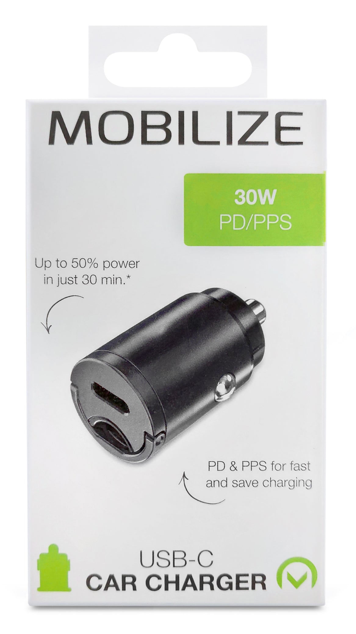 Mobilize Car Charger Usb-C 30W With Pd/Pps Black