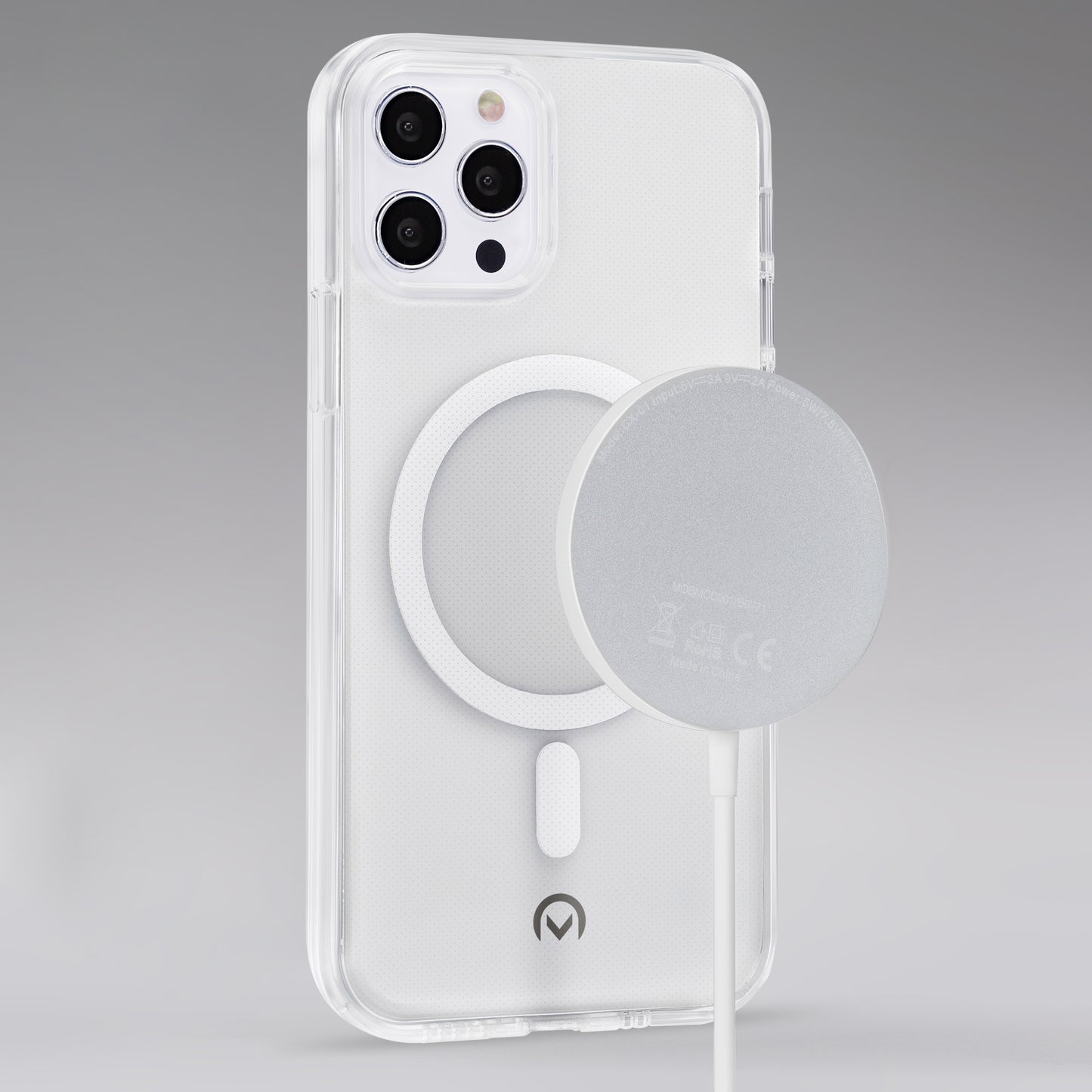 Mobilize Magnetic Wireless Charger Magsafe Compatible 15W White Aluminium