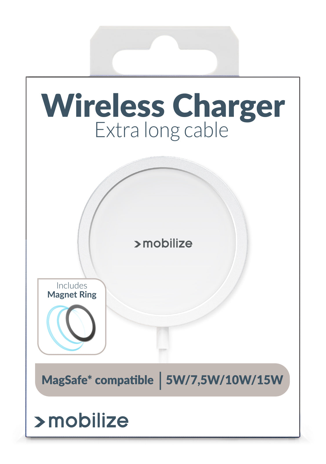 Mobilize Magnetic Wireless Charger Magsafe Compatible 15W White Aluminium