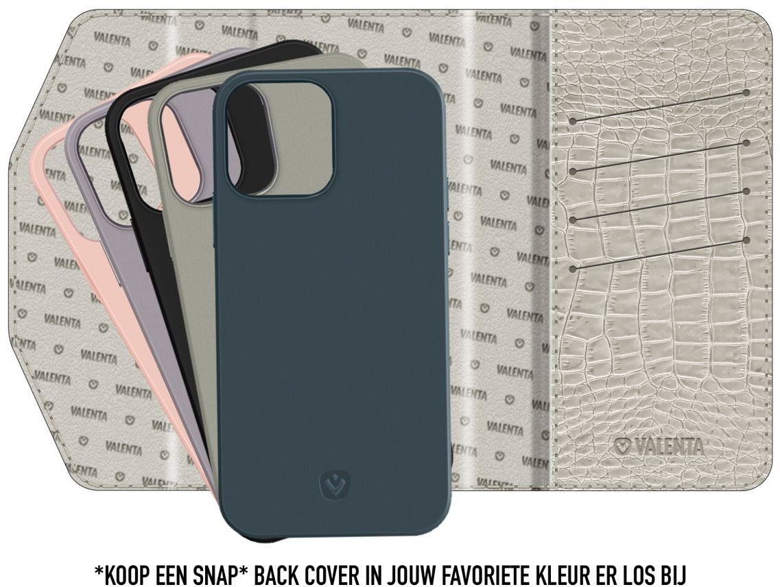 Valenta Clutch Croco Case Snap Universal Medium Black