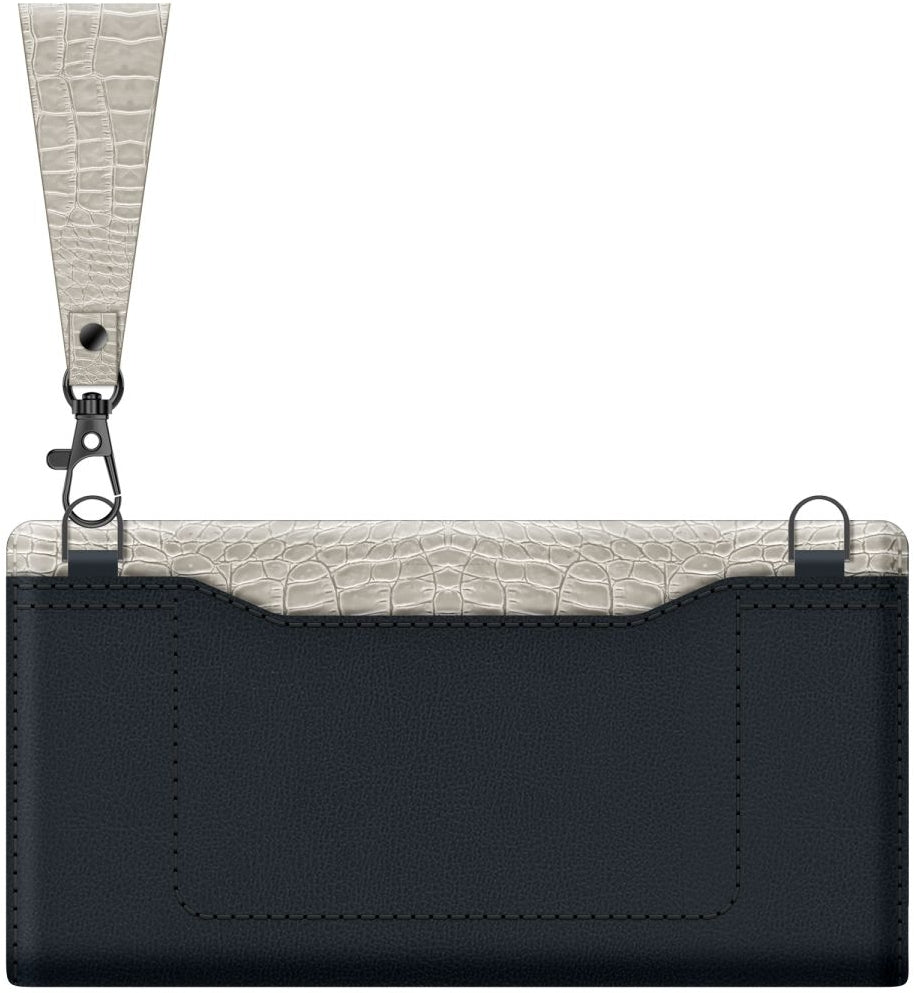 Valenta Clutch Croco Case Snap Universal Medium Black