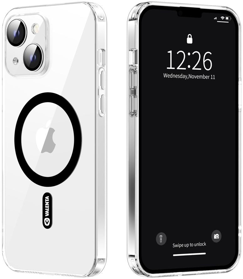 Valenta Tempered Glass Back Cover Magsafe Case Apple Iphone 14 Plus Clear
